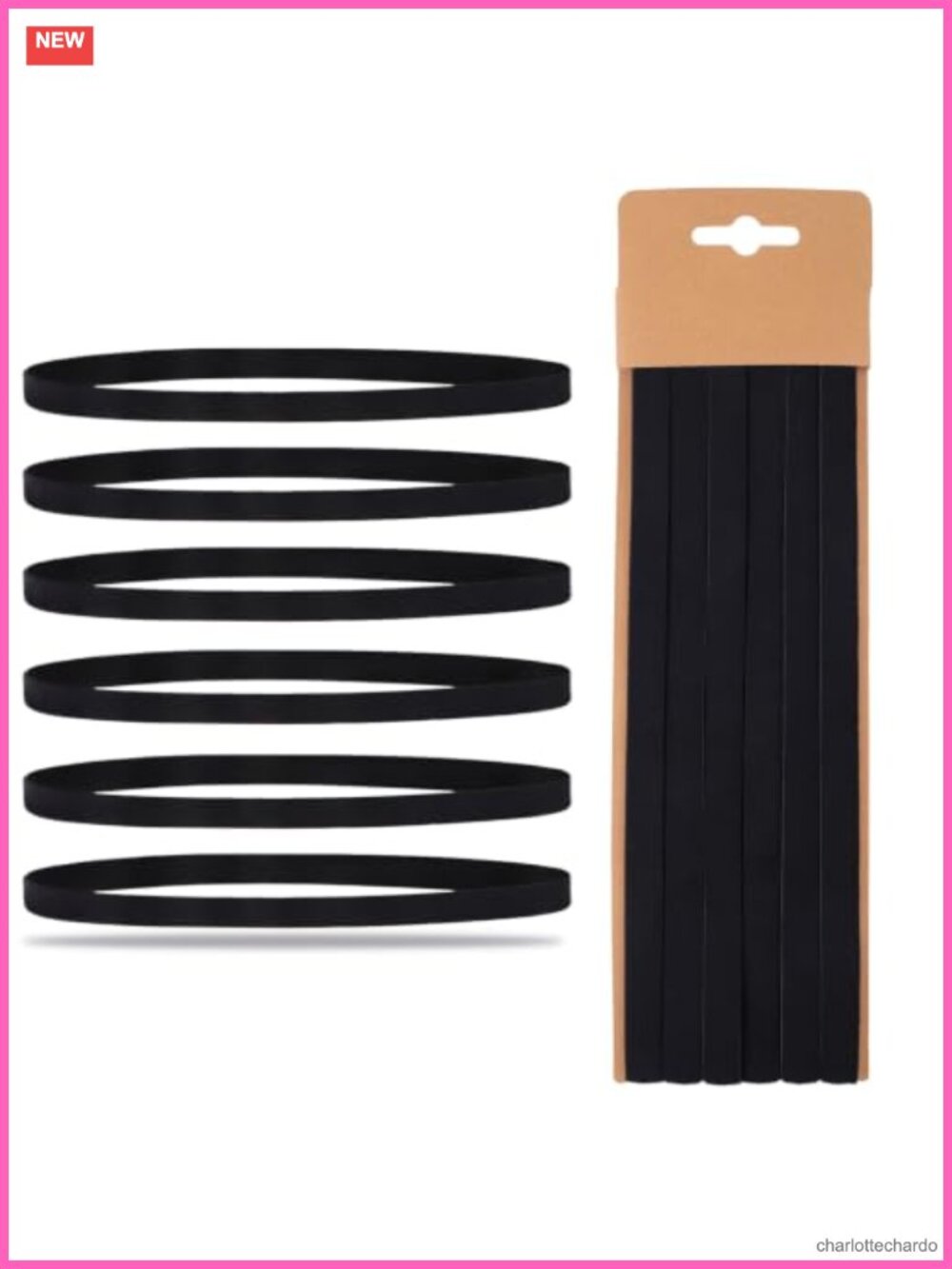 6 Pcs Sports Headbands Polyester Fiber Non-Slip Stretch Fit Hair Accessories
